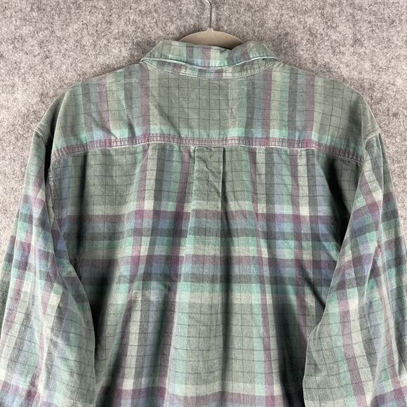 Tommy Bahama Coastline Corduroy Shirt Mens XLT Verde Plaid Button Up Soft - Picture 12 of 16